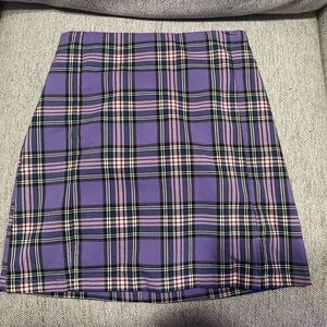 Plaid Purple Mini Skirt